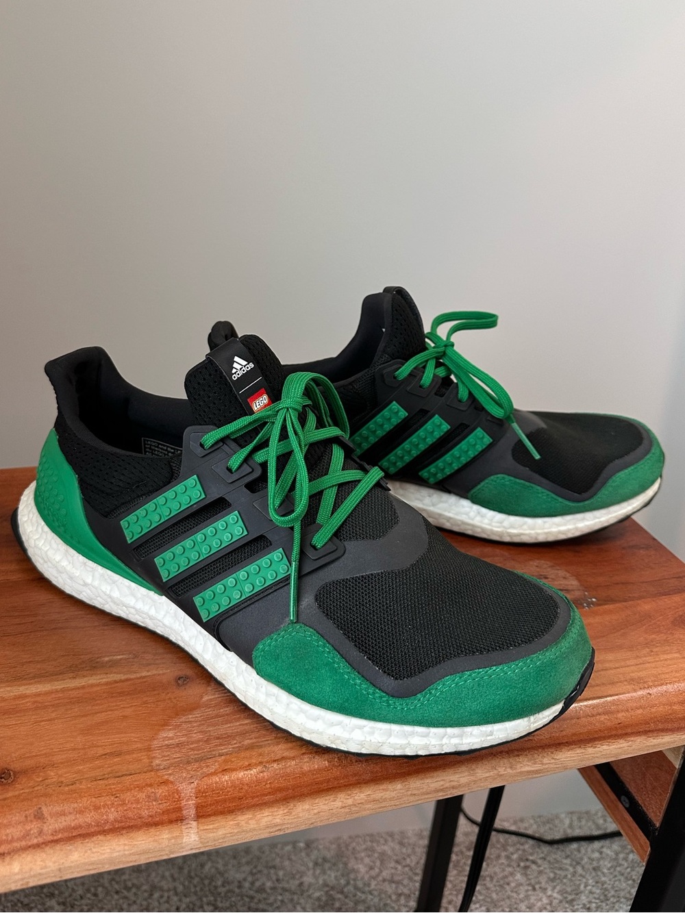 adidas Ultraboost DNA x LEGO Core Black Green Sneakers H67954 Mens Size 11.5